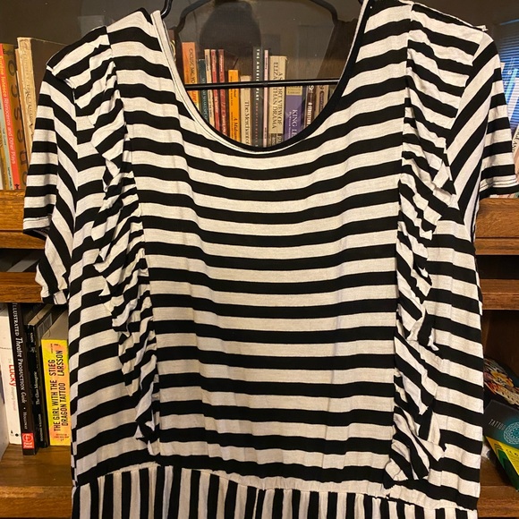 Chic Soul Black & White Striped Jumpsuit - 3x - Picture 2 of 2